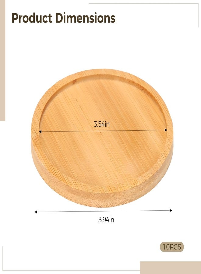 Varku 10 Pcs Round Wooden Coasters, Natural Wood Plant Trays for House Plants, Office Desk Protection, Spill Proof Mats for Outdoor Patio Table, Ideal for DIY Crafts - Image 5